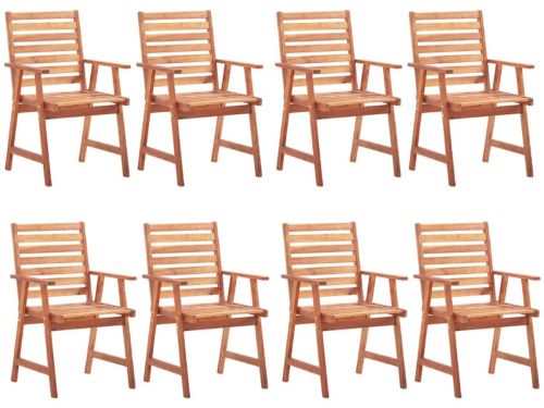 vidaXL Tuinstoelen 8 st met kussens massief acaciahout