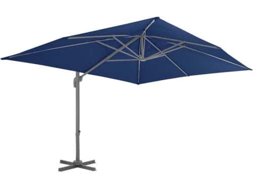 vidaXL Zweefparasol 4x3m - Azuurblauw en Kantelbaar Hangende Parasol