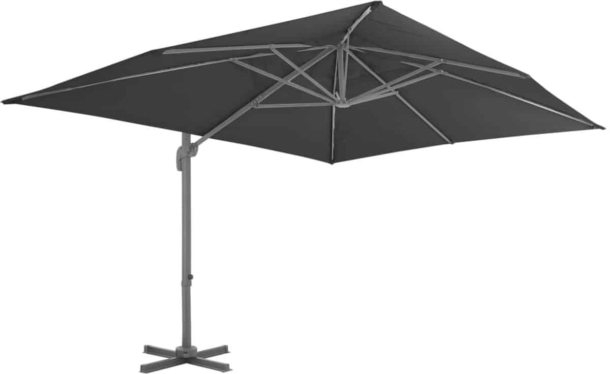 vidaxl zweefparasol aluminium 400×300 cm antraciet hangende