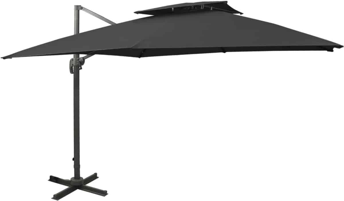 vidaxl zweefparasol met dubbel dak