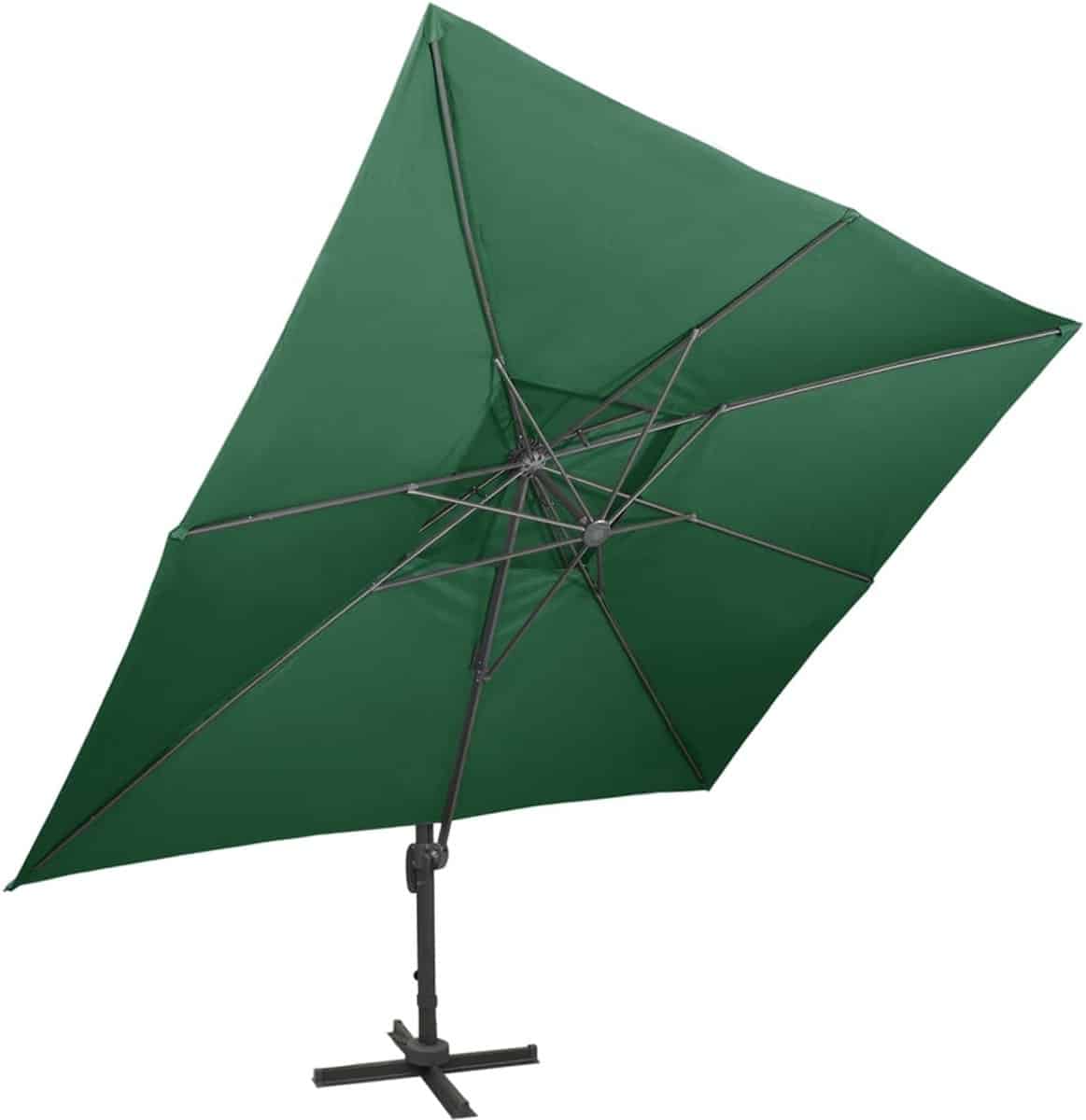 vidaxl zweefparasol met dubbel dak 400×300 cm groen