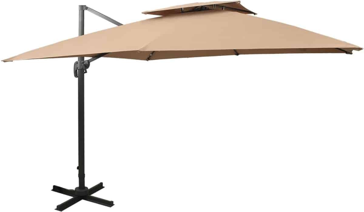 vidaxl zwevende parasol met dubbele