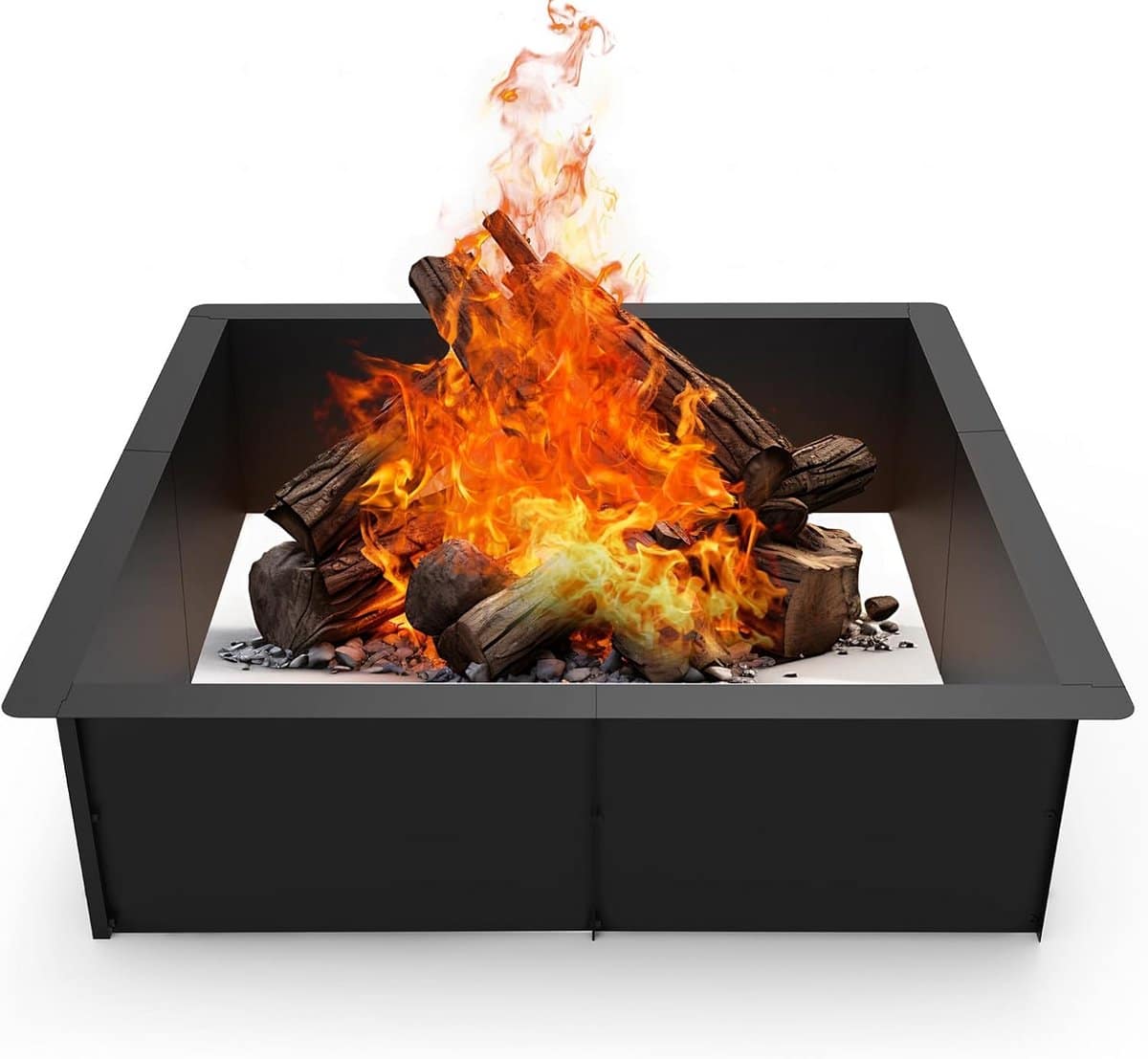 vierkante vuurkorfring voor buiten doe het zelf kampvuur inzetstuk