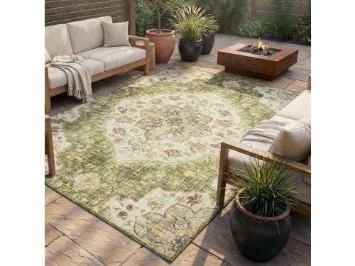 Vintage buitenkleed - Santo Mandala Groen - 230x330cm