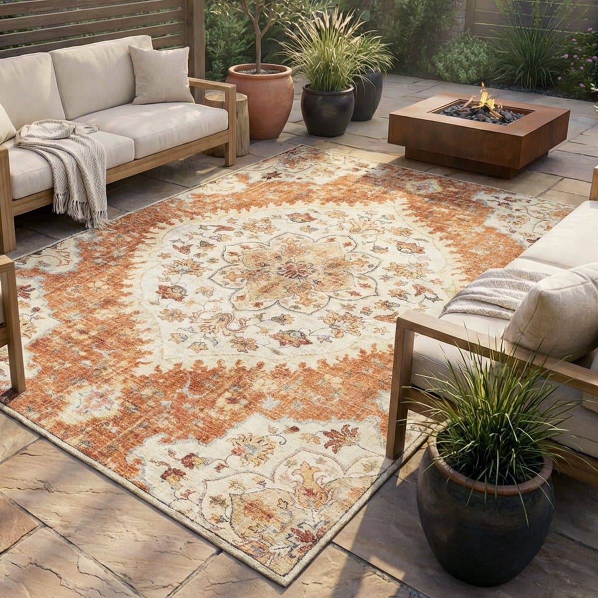 vintage buitenkleed santo mandala terra 160x230cm