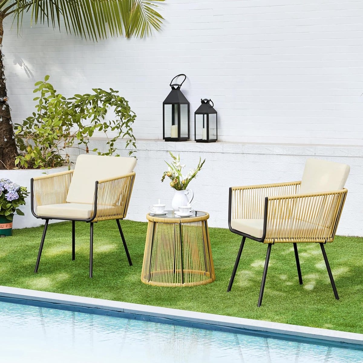 vista lounge bistroset 3 delig luxe rotan balkonset met 2