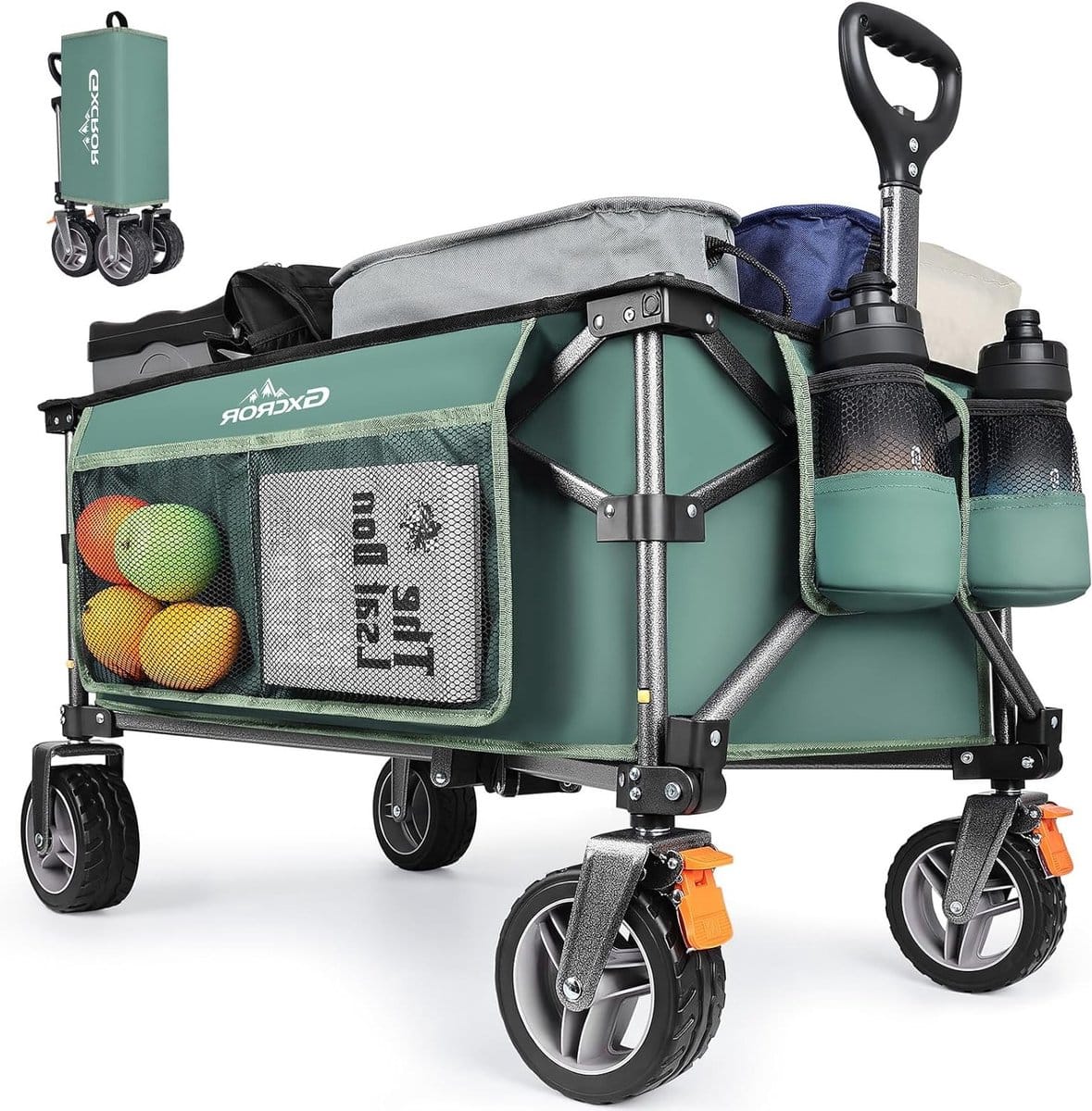 vouwbare trolley 140l stevige opvouwbare wagen met verwijderbare wielen