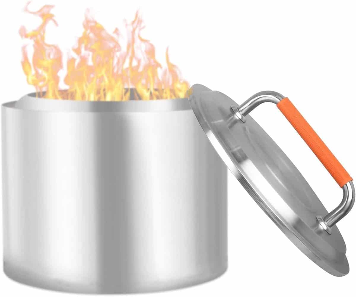 vuurkorfdeksel 49,5 cm hittebestendig roestvrij staal voor buiten gebruik