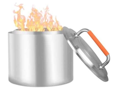 Vuurkorfdeksel 49,5 cm hittebestendig roestvrij staal voor buiten gebruik