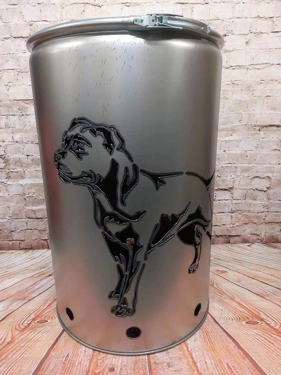 vuurton hond motief buitenhaard terras terras verwarmen