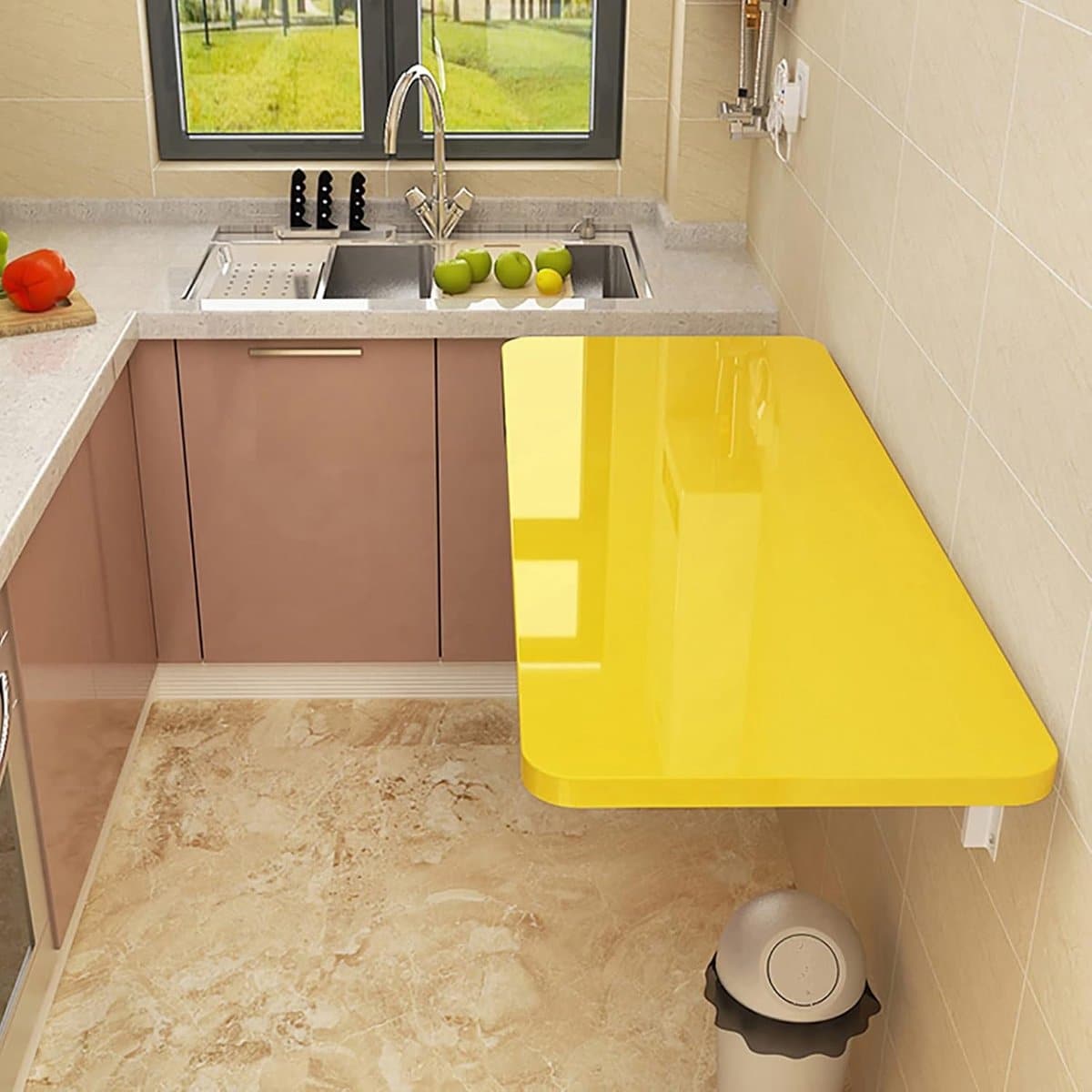 wandmontage tafelblad klaptafel hout ruimtebesparend werken stabiele