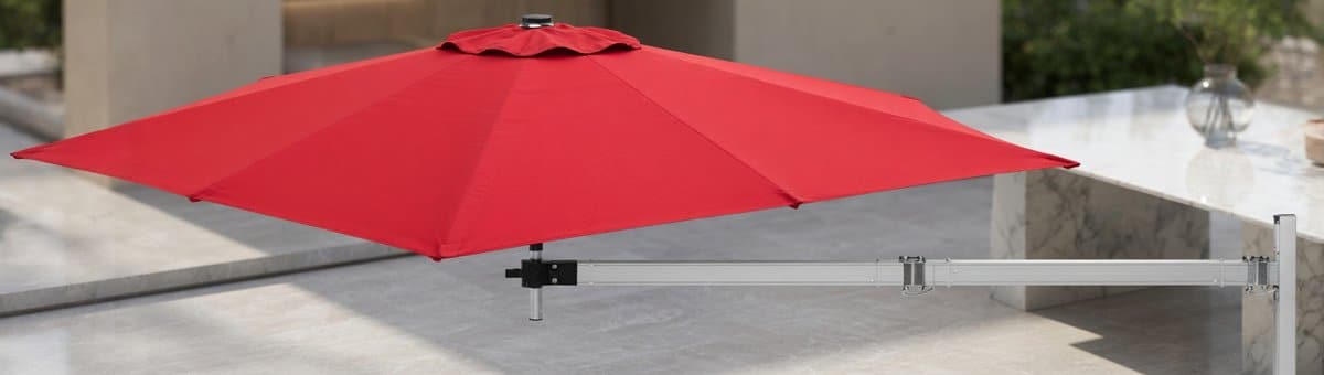 wandparasol balkon Ø 250 cm 350° draaibare & 30°