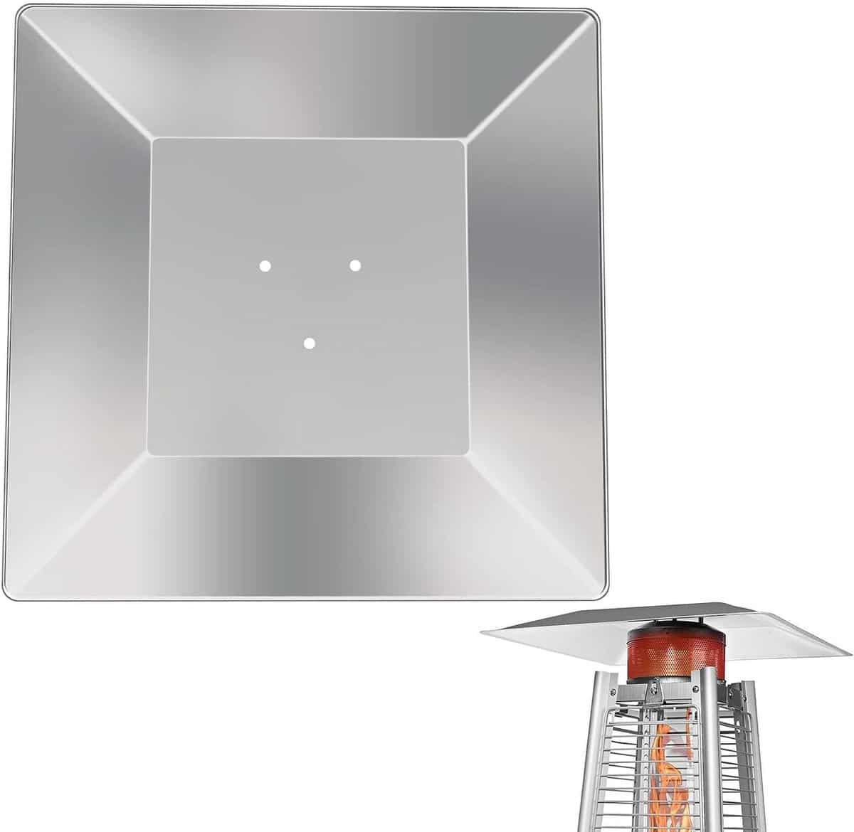 warmtedeflector terrasverwarmer schild buiten verwarming energiebesparend