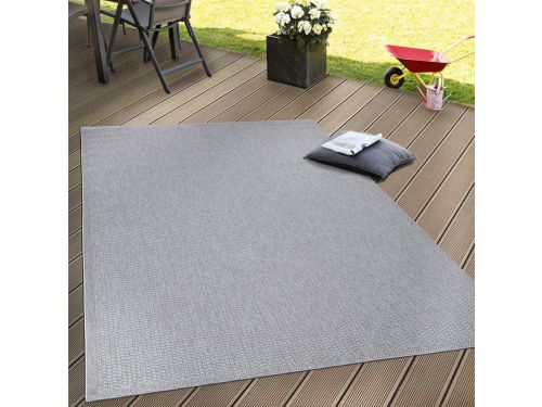 Waterdicht Vloerkleed Buiten Grijs Platte Weefstructuur Duurzaam 140x200 cm
