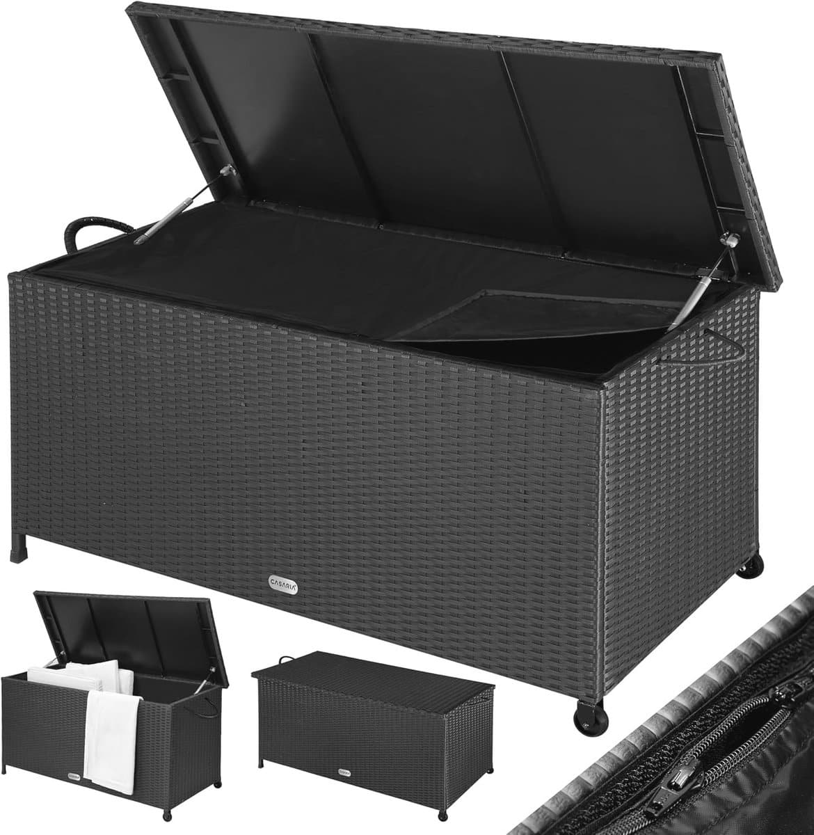waterdichte xxl kussenbox met wielen 420l opbergruimte voor tuin