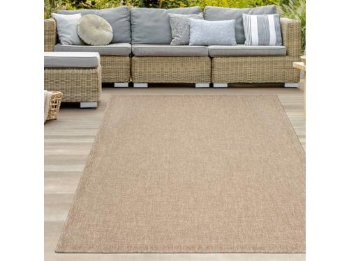 Weerbestendig buitenkleed in sisal-look - Beige/Naturel - 140 x 200