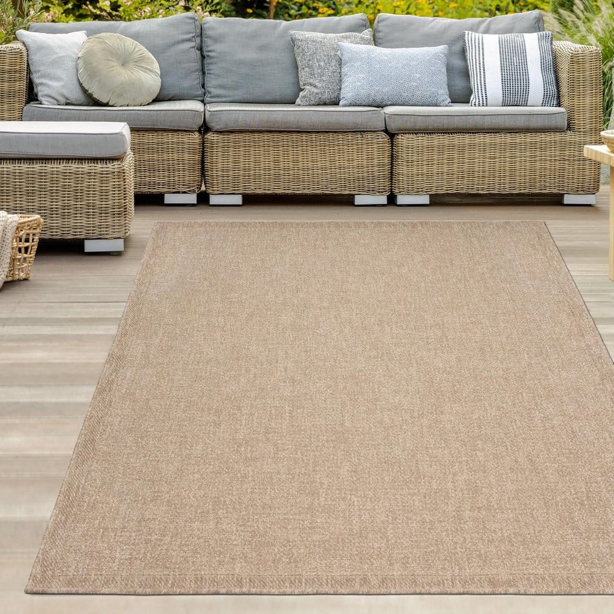 weerbestendig buitenkleed sisal look beige 200×290 cm voor tuin en terras