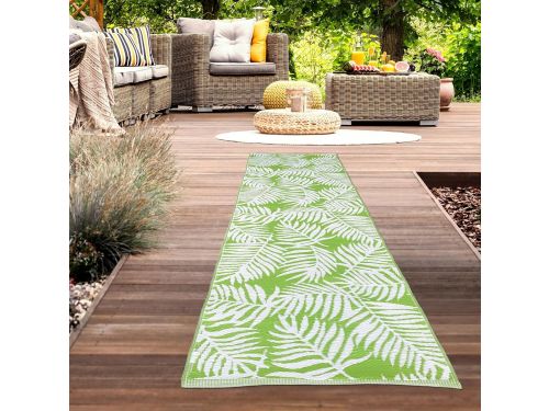Weerbestendig Buitentapijt Loper 90x300 cm met Tropisch Palm Design voor