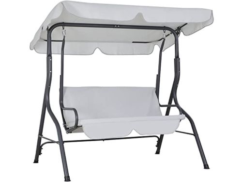 Weerbestendige 2-zits schommelbank voor tuin en terras - Lichtgrijs