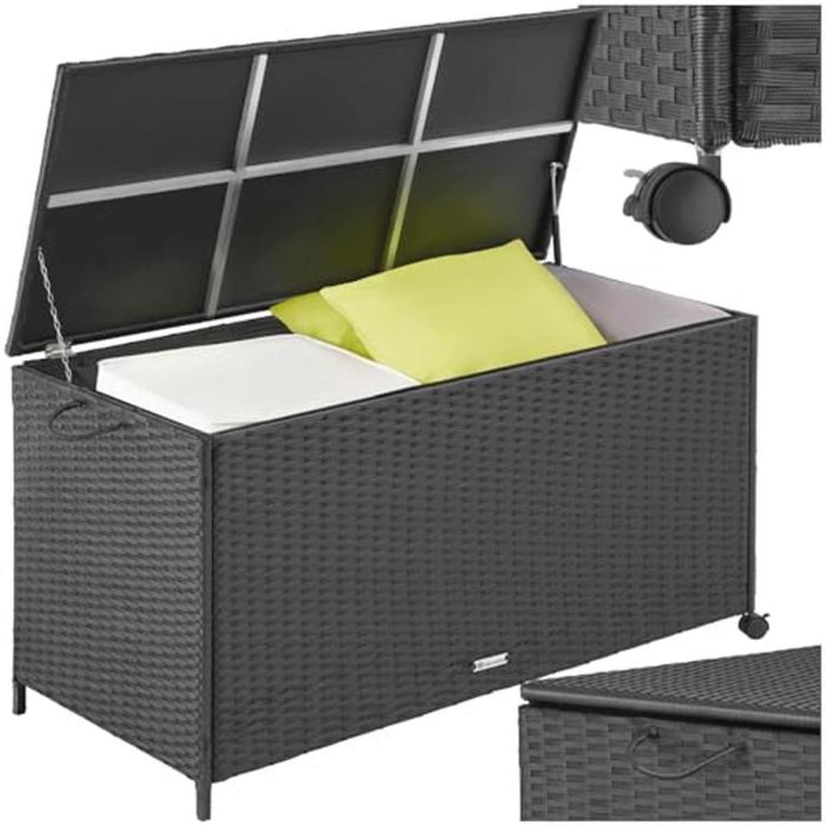 weerbestendige wicker tuinbox met deksel opbergbox voor tuin