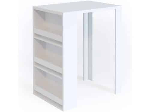 Witte Bartafel met Geïntegreerd Rek - 57 x 80 cm