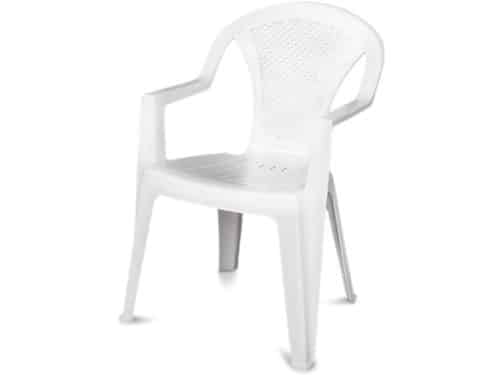 Witte Tuinstoel Hars Stapelbaar - Geschikt voor Buiten, Terras en