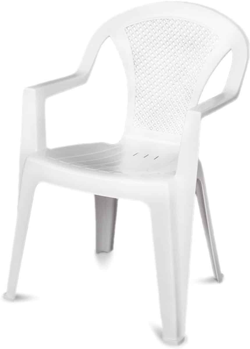 witte tuinstoel hars stapelbaar geschikt voor buiten, terras en