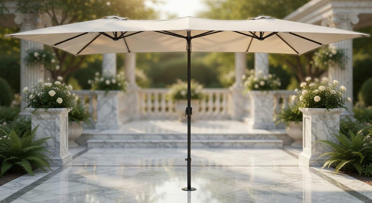 xxl dubbele zweefparasol 426×265 cm opvouwbare waterdichte tuinparasol met