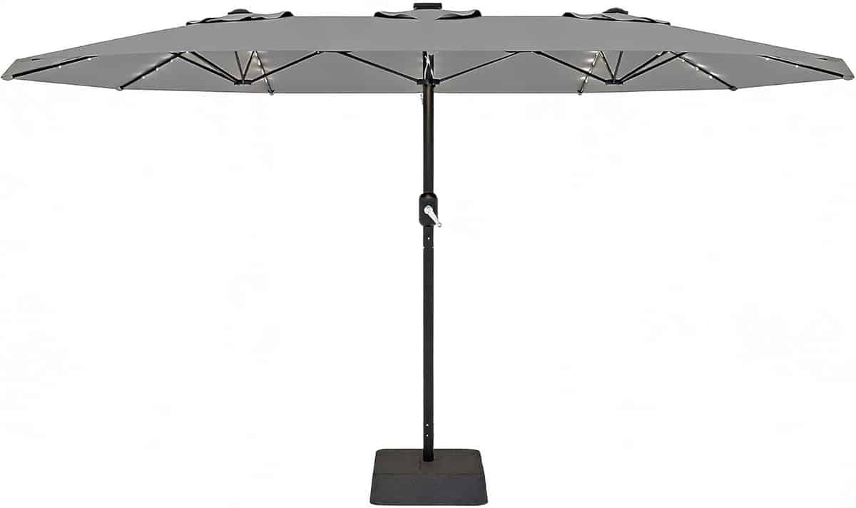 xxl rechthoekige parasol met solar led verlichting 460 x