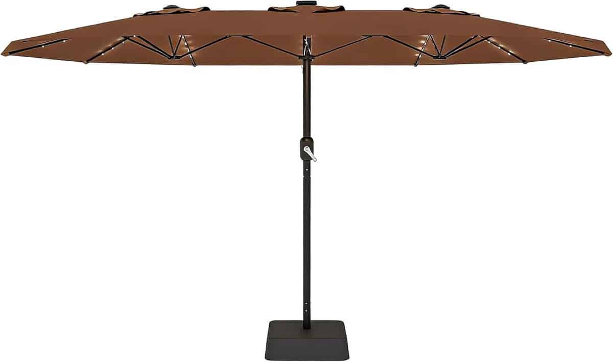 xxl rechthoekige parasol met solar led verlichting 460 x