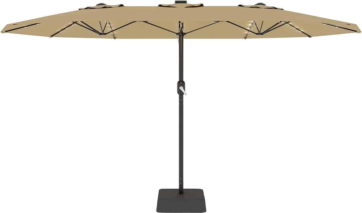 xxl rechthoekige parasol met solar led verlichting 460 x