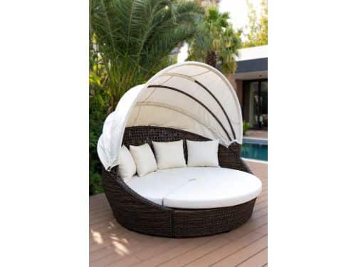 XXL Zonne-eiland 230 cm - Luxe Polyrotan Ligbed met Verstelbaar