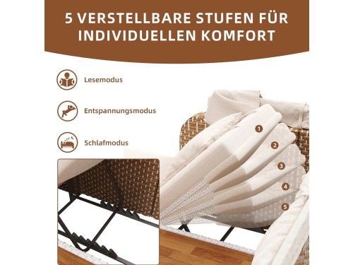 Zonne-eiland 2-persoons met opvouwbaar zonnedak 192x160x137 cm - Luxe polyrotan