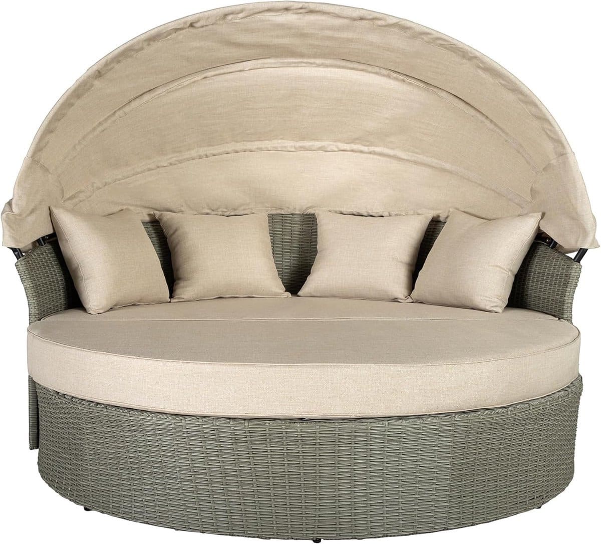 zonne eiland 2 persoons rond ligbed 150x165x150 cm met draaibaar zitvlak en