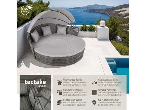 Zonne-eiland Lounge 210 cm - Luxe Polyrotan Outdoor Ligbed met