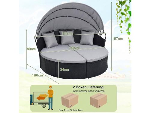 Zonne-eiland met Dak - ABTkantoor Luxe Rotan Daybed 2