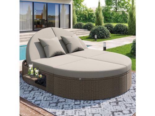 Zonnebed 2 Persoons met Ligfunctie en Verstelbare Rugleuning 199