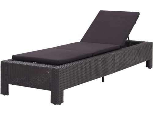 Zonnebed Polyrotan - Ligbed Buiten - Ontspannen Tuin - Inklapbaar