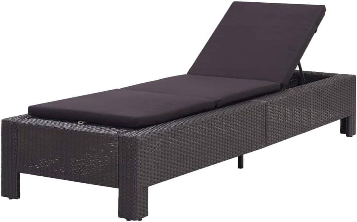 zonnebed polyrotan ligbed buiten ontspannen tuin inklapbaar