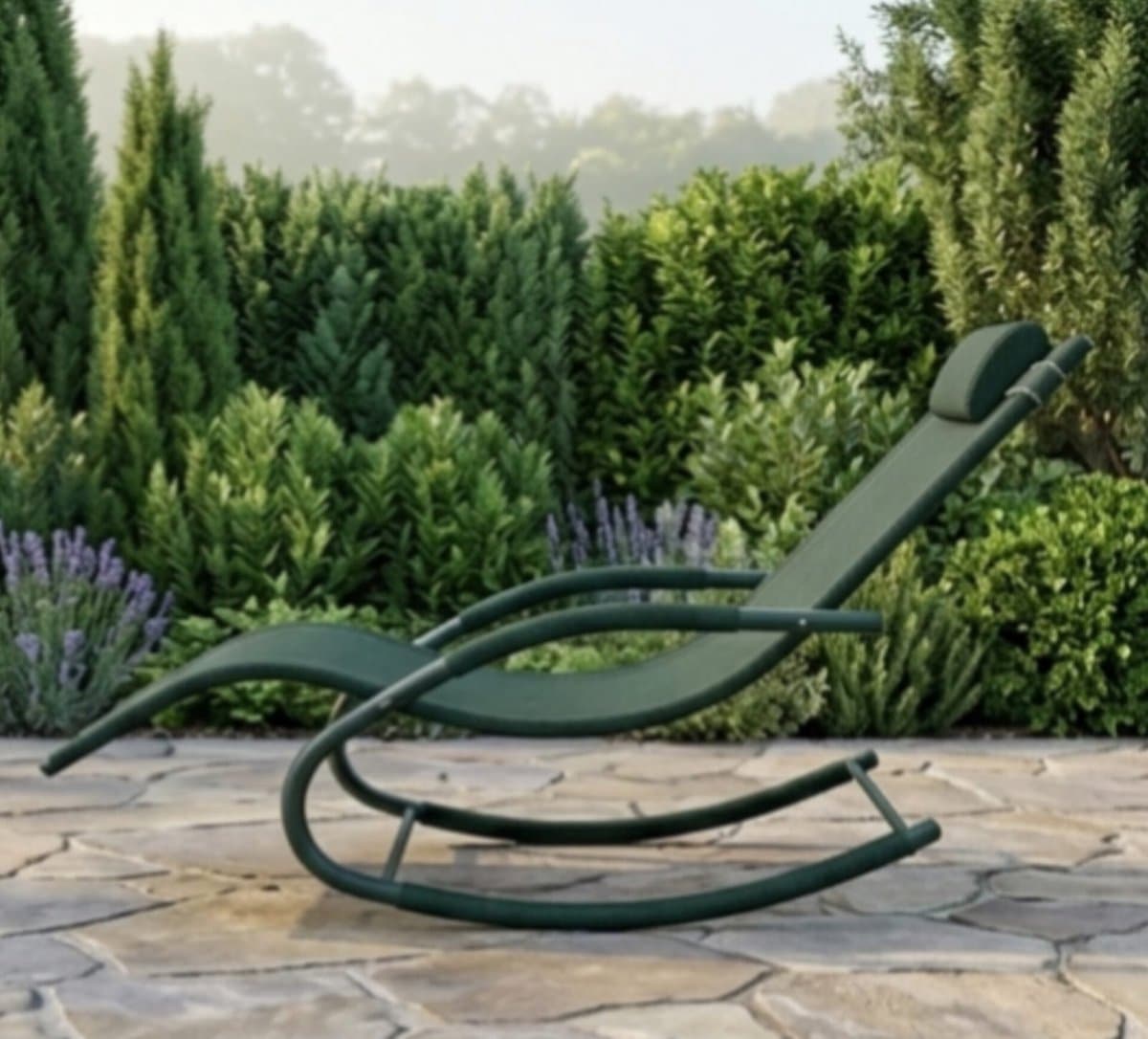 zonneligstoel 2 personen 150x63x83 cm schommel ligbed met hoofdkussen