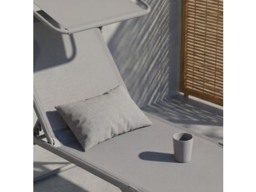 Zonneligstoel 65x200x48 cm inklapbaar met Zonnedak en Verstelbare Rugleuning