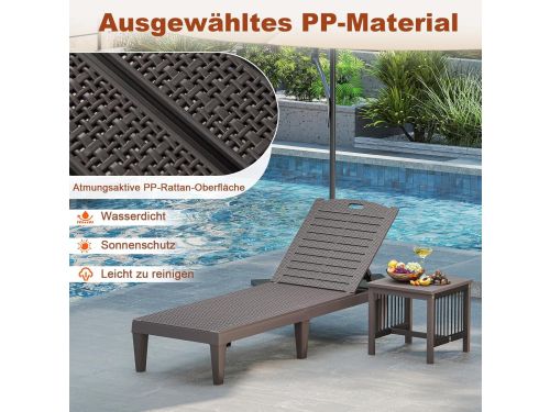 Zonneligstoel Set van 2 - 187 x 55 x 28