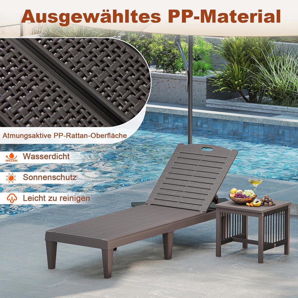 zonneligstoel set van 2 187 x 55 x 28