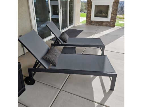 Zonneligstoel set van 2 met tafel verstelbaar 164 x 68