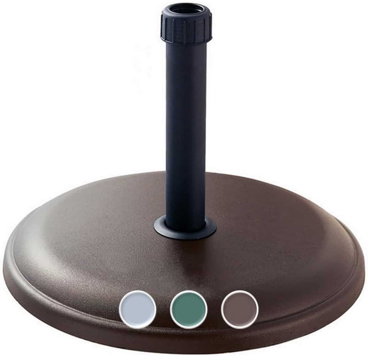 zware parasolvoet 16 kg bruin cement en staal Ø 45