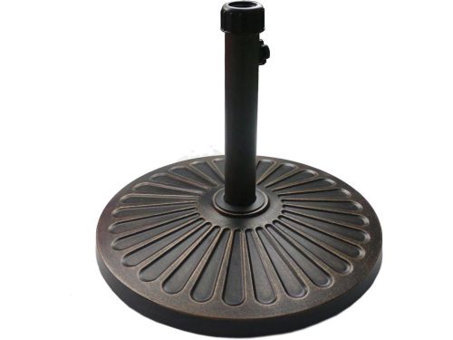 Zware Ronde Parasolvoet voor Tuin - Antiek Bronze 18" 30lbs