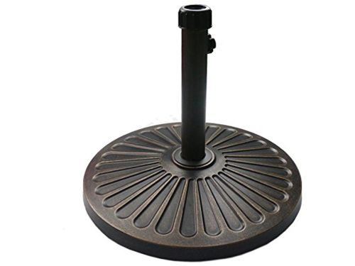 Zware Ronde Parasolvoet voor Tuin - Antiek Bronze 18" 30lbs