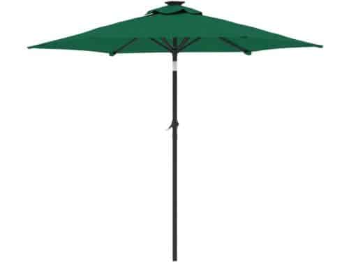 Zweefparasol 200x211 cm Depauwonen - Grüner Sonnenschirm mit LED