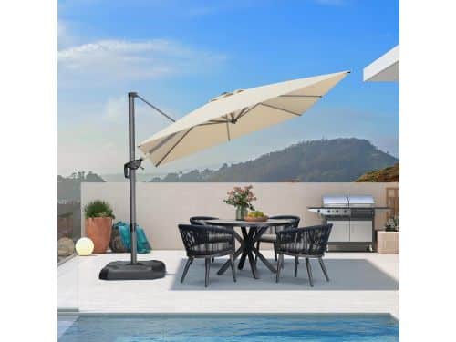 Zweefparasol 270x270 cm XXL Rechthoekig Tuinparasol UV-bestendig 240 g/m² Polyester