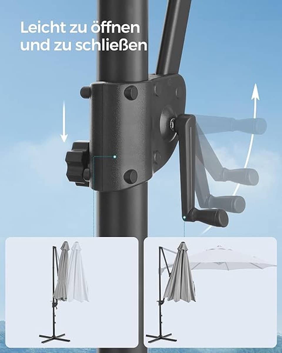 zweefparasol 300 cm 360° draaibaar & kantelbaar 0 60°